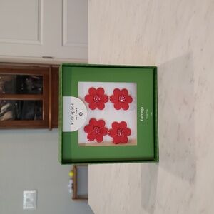 Kate Spade ♠️ New Red Floral Earrings